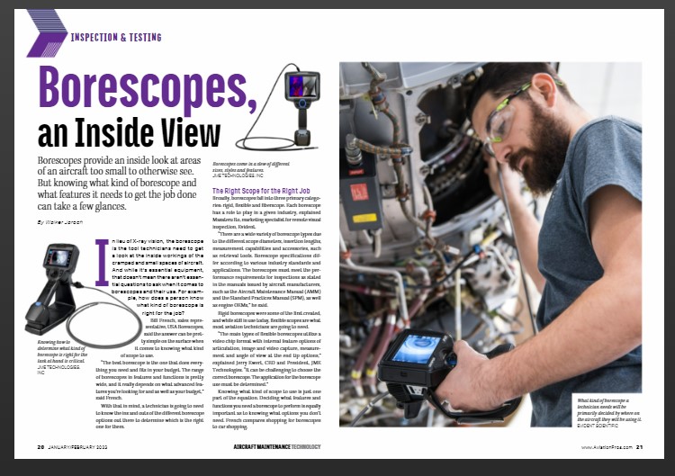 BORESCOPES, AN INSIDE VIEW – How to know which borescope is the right one for a job: aviationpros.com/21291405 #borescopes #aircraftmaintenance #aviationmaintenance
