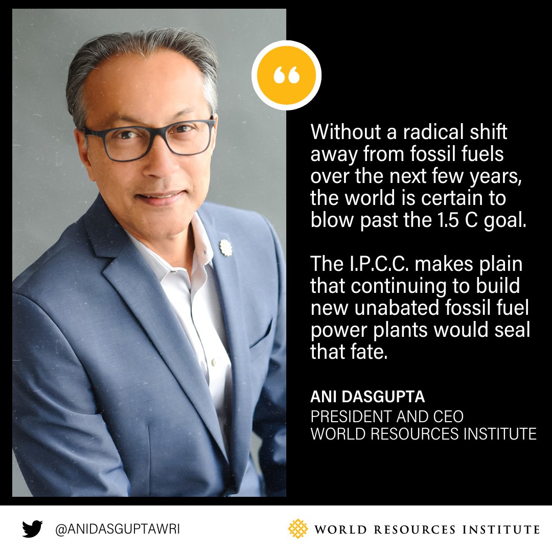 WorldResources's tweet photo. “Without a radical shift away from fossil fuels over the next few years, the world is certain to blow past the 1.5 C goal,” says @AniDasguptaWRI, WRI's President & CEO. @IPCC_CH #IPCC23
via @bradplumer @nytimes @nytclimate
👉 https://t.co/hXO1rYizH4 https://t.co/fncyYhDYod