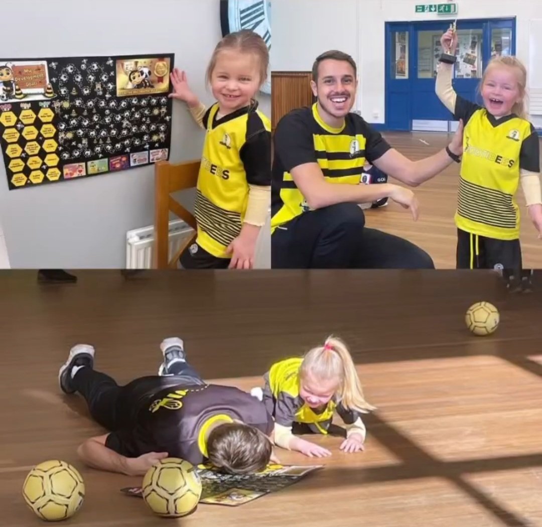 FOOTIBEES's tweet photo. 🎉🏆 50 WEEKS AT FOOTIBEES 🏆🎉

We had a number of 50 week trophies to give out this week‼️ 

Well done to our winners👏

⁉️ Did you know that every 10 weeks at Footibees, you receive a free Footibees product 🟡⚽️🐝

Book your free trial session now at https://t.co/c6vE4Crm8I 🏆 https://t.co/UszMlocOhe