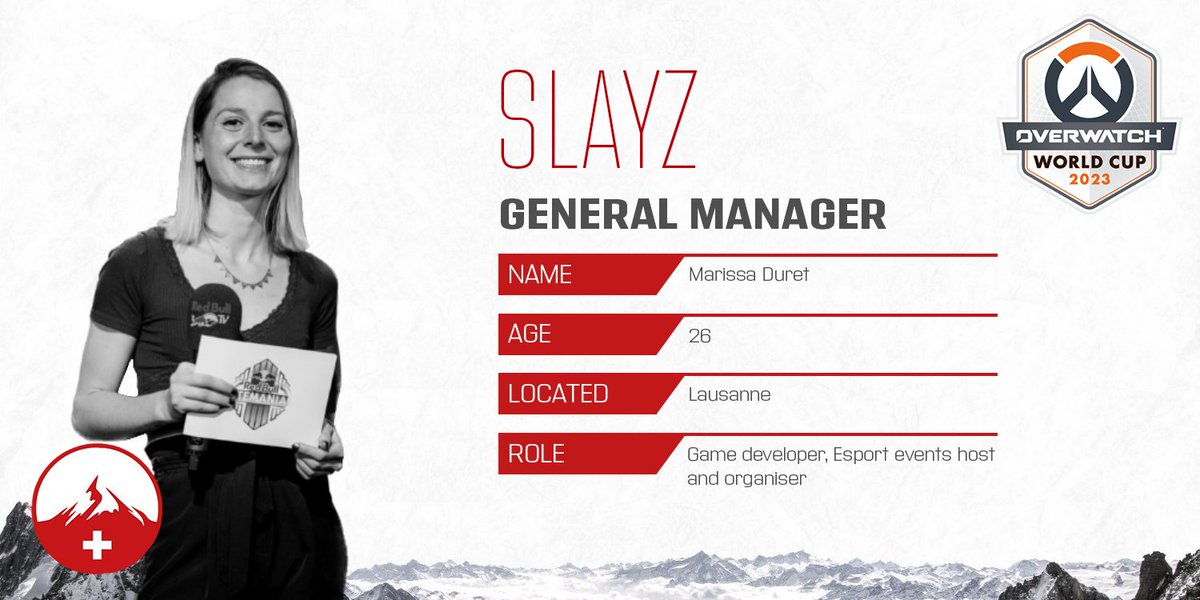 SwitzerlandOWWC's tweet photo. Ladies and Gentlemen

🇨🇭 We're proud and excited to present you this year's committee of Team Switzerland! #OWWC2023 

GM: @Slayz_ing 
 
Coach: @Sir__Gibson 
 
CL: @Dockait_OW 
 
@SwitzerlandOWWC team is BACK!🔥

#HoppSchwiiz 🇨🇭 https://t.co/edgmL946fu