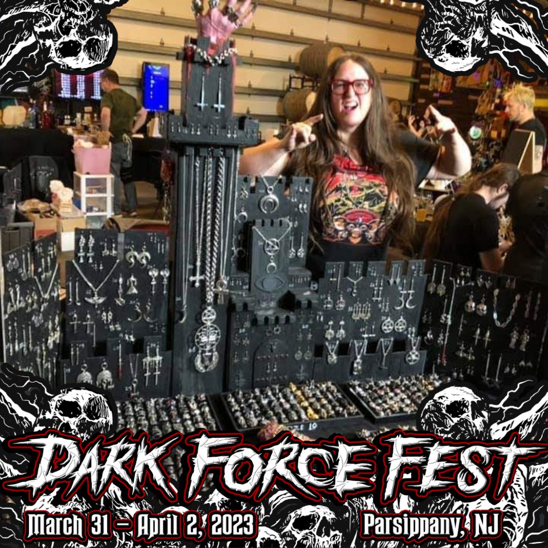 darkforcefest's tweet photo. Vendor Feature: @necronomicharm
They make, alters jewelry for metalheads, goths, punks, noise nerds, gore groupies & evil eccentrics. For everyday casual unholiness
#DarkForceFest #VampireFreaks #GothFestival #VendorFeature #GothFest #NewJersey #Goth #Emo #Parsippany https://t.co/lGqivHnVt2