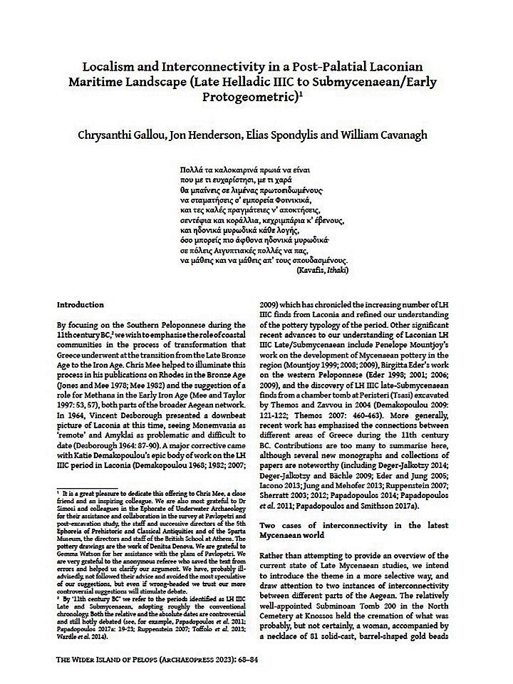 Chrysanthi Gallou (@chrysagallou) on Twitter photo 📚hot off the press: our new publication on post-palatial #Pavlopetri & southern #Laconia🤿🏺⛵️
⚡️@UoNARch Prof W.G. Cavanagh co-edited the volume too
🔗tinyurl.com/5du2f4ts
<a href="/UoNArch/">Archaeology Nottingham</a> <a href="/UoNHumanities/">School of Humanities | University of Nottingham</a> <a href="/UoNresearch/">Nottingham Research</a> <a href="/Archaeopress/">Archaeopress</a> <a href="/DrJonCHenderson/">Prof. Jon Henderson</a> #Archaeology #underwaterarchaeology 📚hot off the press: our new publication on post-palatial #Pavlopetri & southern #Laconia🤿🏺⛵️
⚡️@UoNARch Prof W.G. Cavanagh co-edited the volume too
🔗tinyurl.com/5du2f4ts
<a href="/UoNArch/">Archaeology Nottingham</a> <a href="/UoNHumanities/">School of Humanities | University of Nottingham</a> <a href="/UoNresearch/">Nottingham Research</a> <a href="/Archaeopress/">Archaeopress</a> <a href="/DrJonCHenderson/">Prof. Jon Henderson</a> #Archaeology #underwaterarchaeology