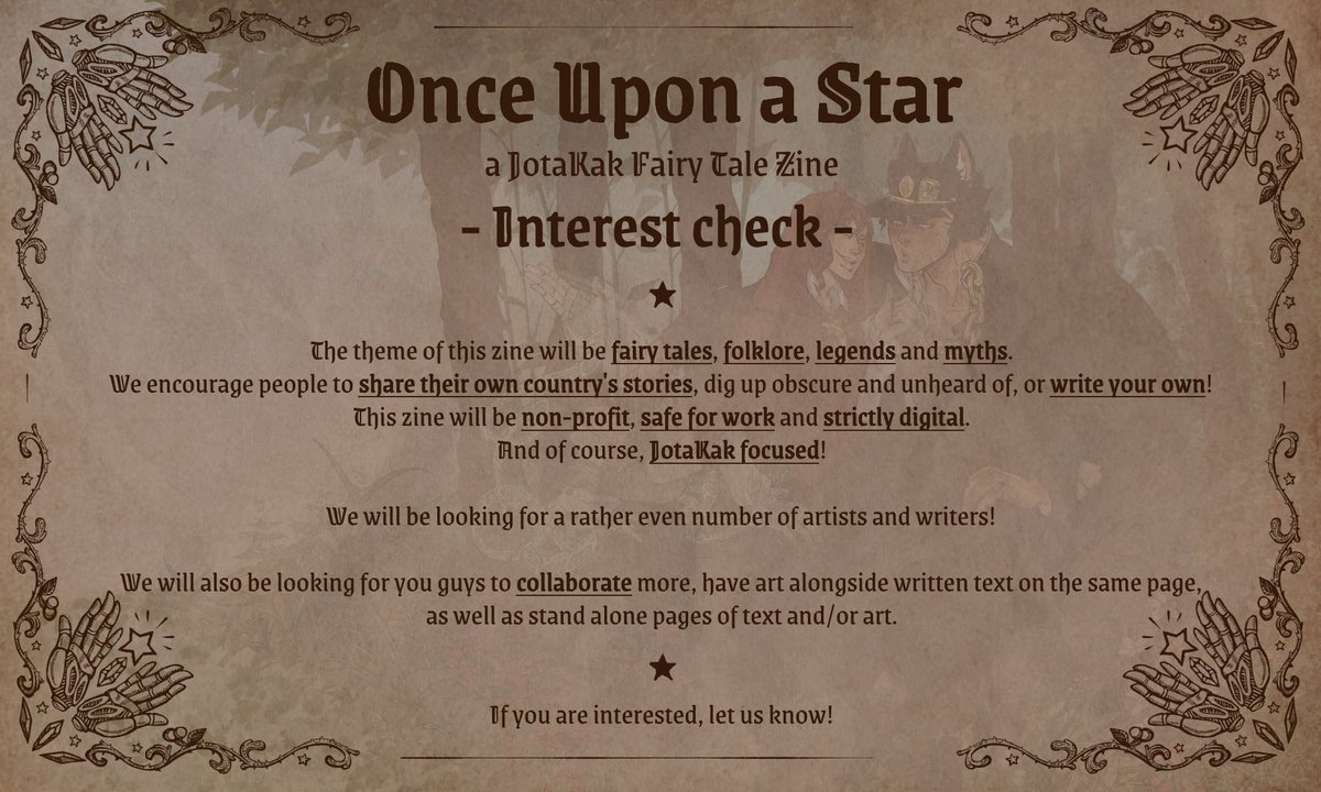 uponastarzine's tweet photo. The interest check for Once Upon a Star is officially open from Mar 20th - Apr 17th!

Form: https://t.co/J6WpDbHn22 https://t.co/utDkwIRJRi