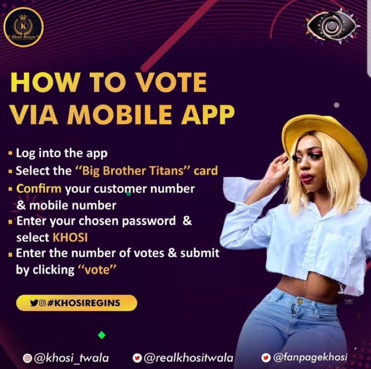 britikoplease's tweet photo. If we know what we are in for we would come correct.

NO DEFENDING 
NO AWWWING

JUST VOTING KHOSI !!!

We’ve done it for 9 Weeks 2 more weeks to go Khosi Reigns… We can do it again!!!!!!!!!!

Khosi is Going To The Finals !
#BBTitans https://t.co/JpVG51VZ2t