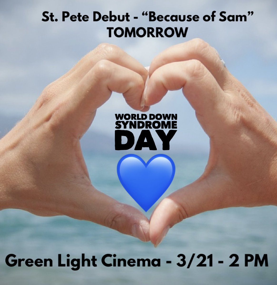 .<a href="/StPeteFL/">St. Petersburg, FL</a> We’ll see you tmro at #GreenLightCinema - 2 PM 💙 Film + Q/A w/ #SamPiazza &amp; #Filmmaker <a href="/ReneeWarmack/">Renee Warmack</a> TIX at: ticketing.useast.veezi.com/purchase/1558?… #WorldDownSyndromeDay #IDD #Workplaceinclusion @PDQFreshFood <a href="/GiGis_Playhouse/">GiGi's Playhouse Inc</a> <a href="/PinellasGov/">Pinellas County</a>