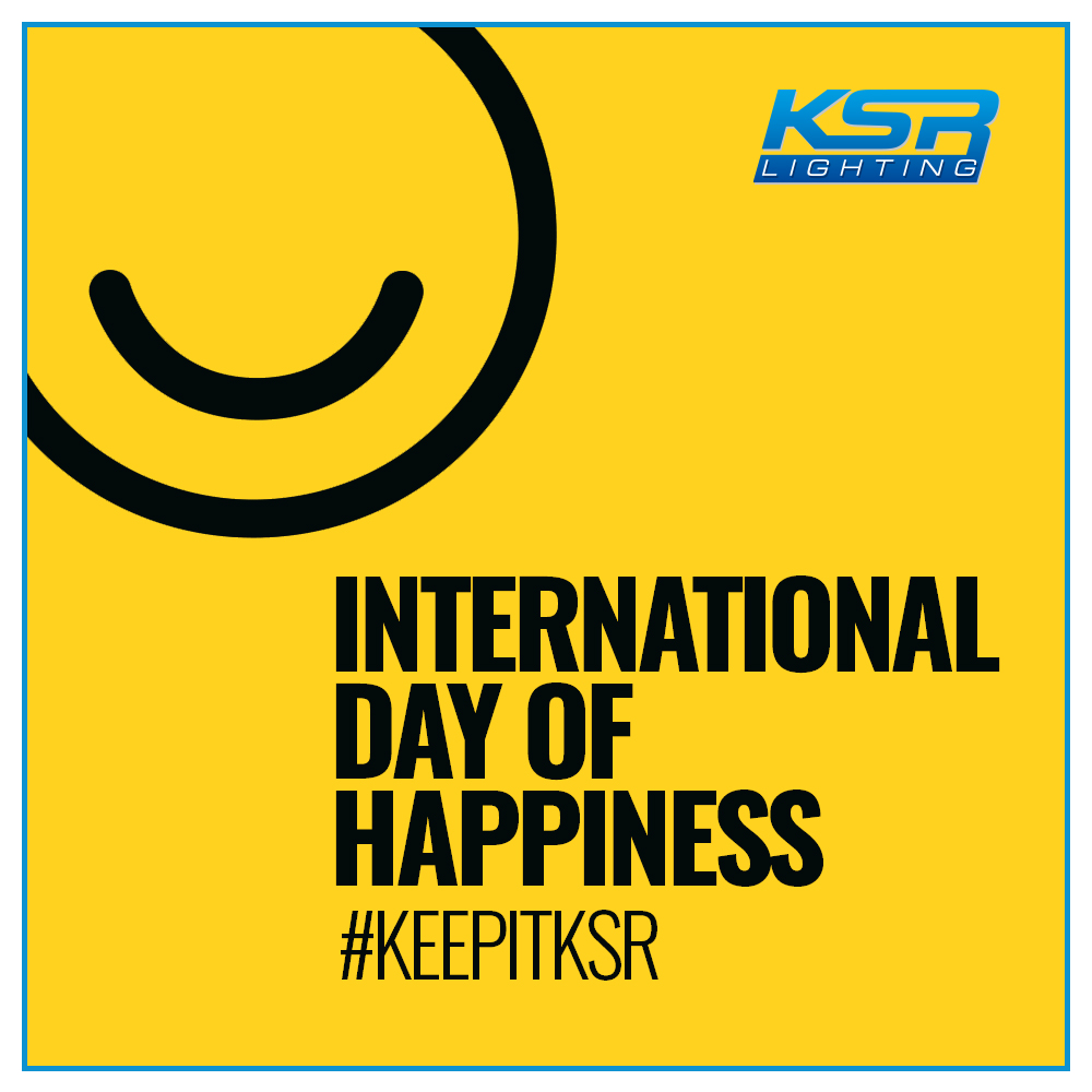 KSRLighting: 😁 Here at KSR, we hope you have had a fantastic day!! 😁

#keepitksr #keepsmiling #InternationalDayOfHappiness #DayofHappiness #HappyAndIKnowIt #HappyVibes #HappyThoughts #ShareTheHappiness #DayOfHappiness #CelebratingHappy