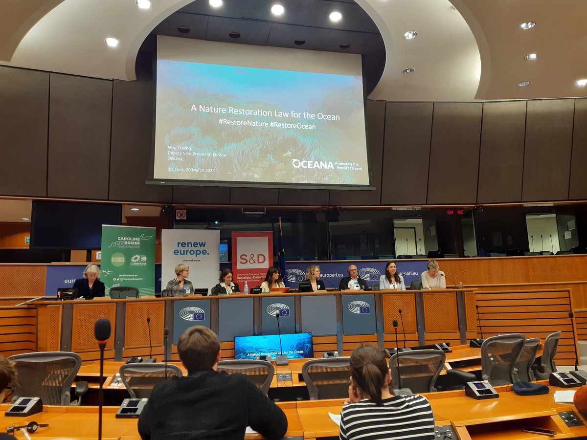 .@VeraMPCoelho speaking @Europarl_EN event tonight: the ocean is the largest ecosystem on earth and essential to our survival.  We need a strong #NatureRestorationLaw that will deliver for the ocean #RestoreOcean