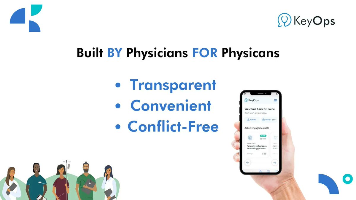 keyopsinc's tweet photo. Did you know that KeyOps is built BY physicians FOR physicians? KeyOps is a physician engagement platform that is transparent, convenient, and conflict-free. Learn more about us and sign up today: https://t.co/QEIYSDQUqq
#KeyOps #MedTwitter https://t.co/zr7RQ3Pjwz