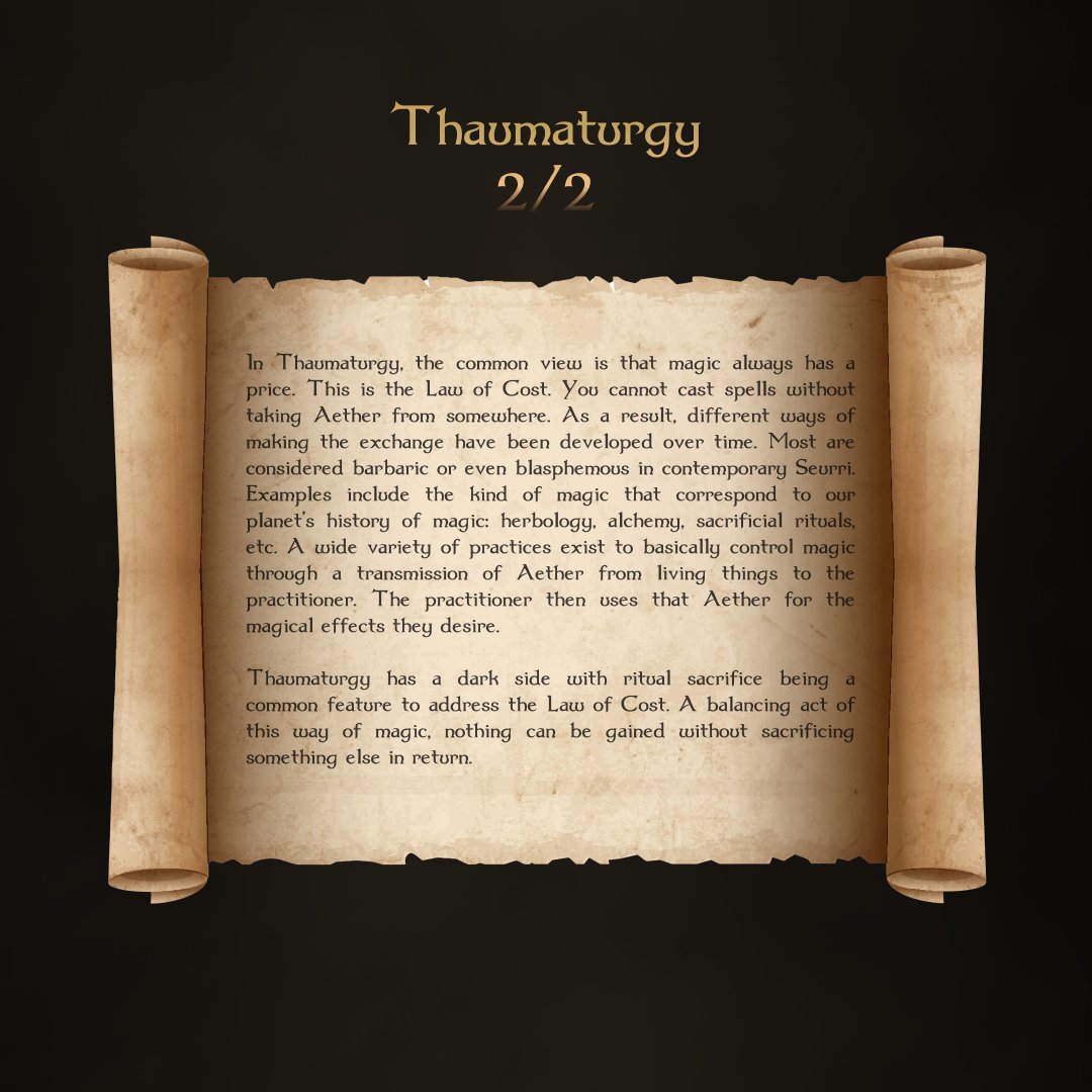 Griever_Games's tweet photo. Another #LoreMonday is here, Outcasts. Now we introduce you to the ways of Old Magic, known as Thaumaturgy. An ancient practice that took the rules of give and take to a whole new level. #RPG #gamedev #indiedev https://t.co/rp0PYl0vQ5