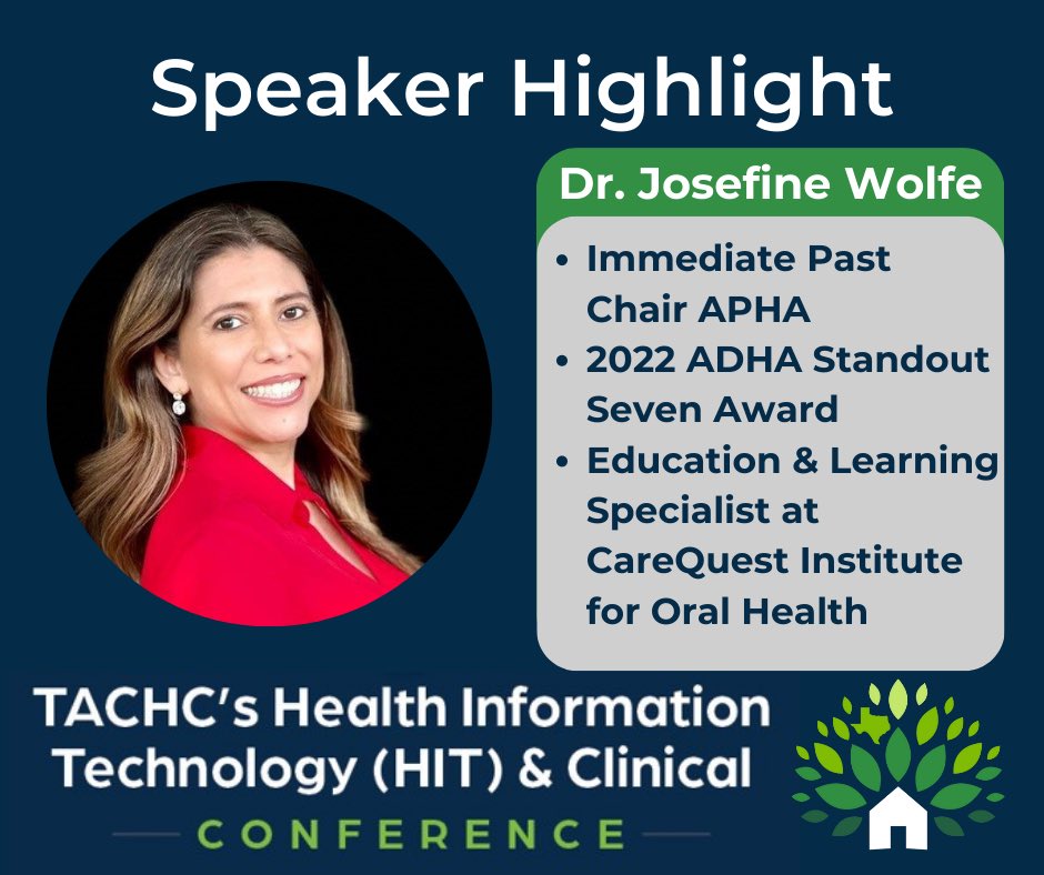 TACHC's HIT &amp; Clinical Conference April 26th is filling up! Don't miss Dr. Josefine Wolfe speaking on Integrated Whole Person Care for Health Center Services. 

Register here: tachc.org