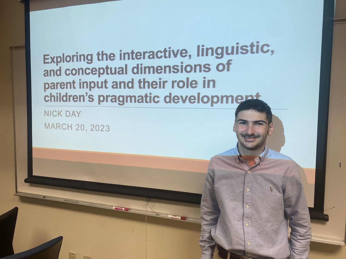 LENDlab's tweet photo. LEND Lab MA student @nicksmagicalday successfully defended his thesis examining how different features of parent language relate to their children’s pragmatic development!! https://t.co/9ANndBqoCi