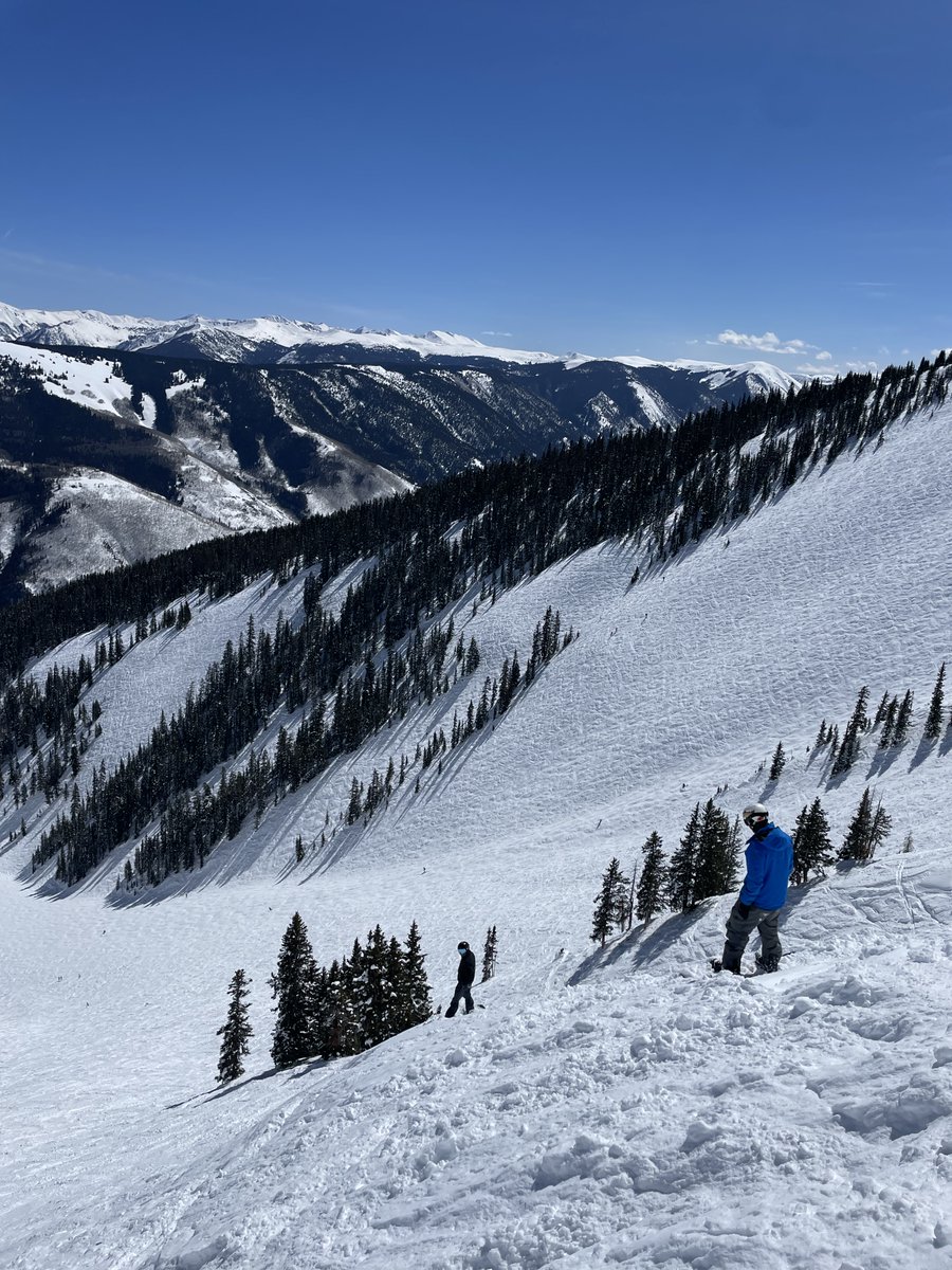 Working and playing in the mountains. Spring warmth, and plenty of snow underfoot.