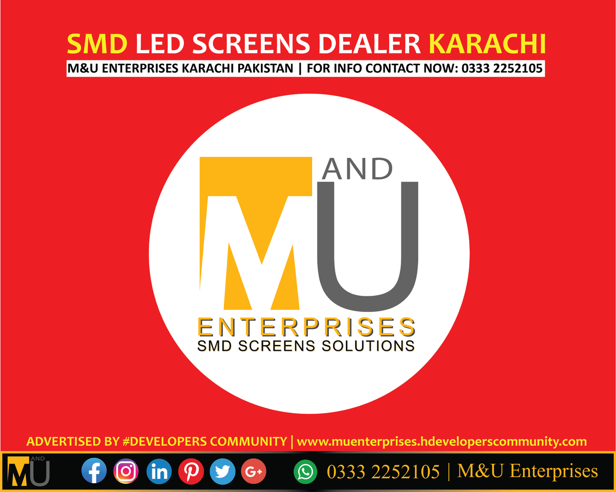 EnterprisesMu's tweet photo. Outdoor SMD Display Manufacturer Karachi Pakistan 

📞Call:
 +92 333 2252105
Visit: https://t.co/1uHQvjE831
📌 Sadar, Karachi Pakistan 
Advertised by #Developers Community 

#mu #muenterprises #smdscreen #smdscreeninkarachi #smdinkarachi #karachi https://t.co/QyEsKbHWVq