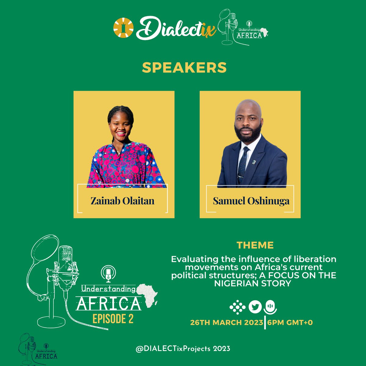 TixDialec's tweet photo. We're Set!🚀🚀🚀🚀
Don't forget to set a calendar reminder and notification for the Second Live Episode of the Understanding Africa series via this Twitter Space Link: https://t.co/am1FPdaCII
Follow us for more updates! 

#Liberation #Nigeria #Conversations https://t.co/6lwZqGsTyQ