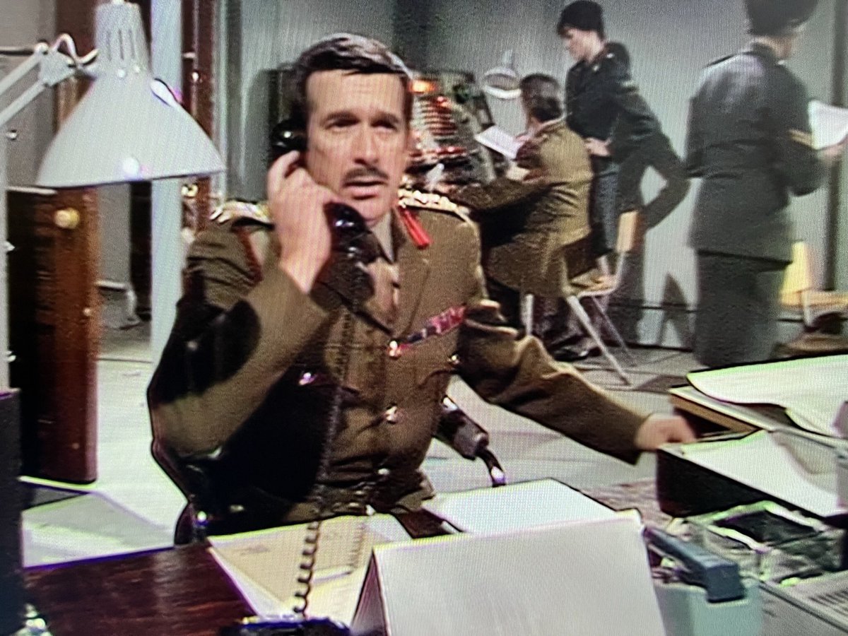 NottmTARDIS's tweet photo. ‘A mysterious attack on a high-ranking diplomat…savage guerrillas who vanish into thin air…ape like monsters in pursuit-and behind it all are the Doctor’s deadliest enemies” it’s season 9 it’s Day of the Daleks episode 1 #DailyWho #RunningThroughCorridors https://t.co/nsU3B4odJn