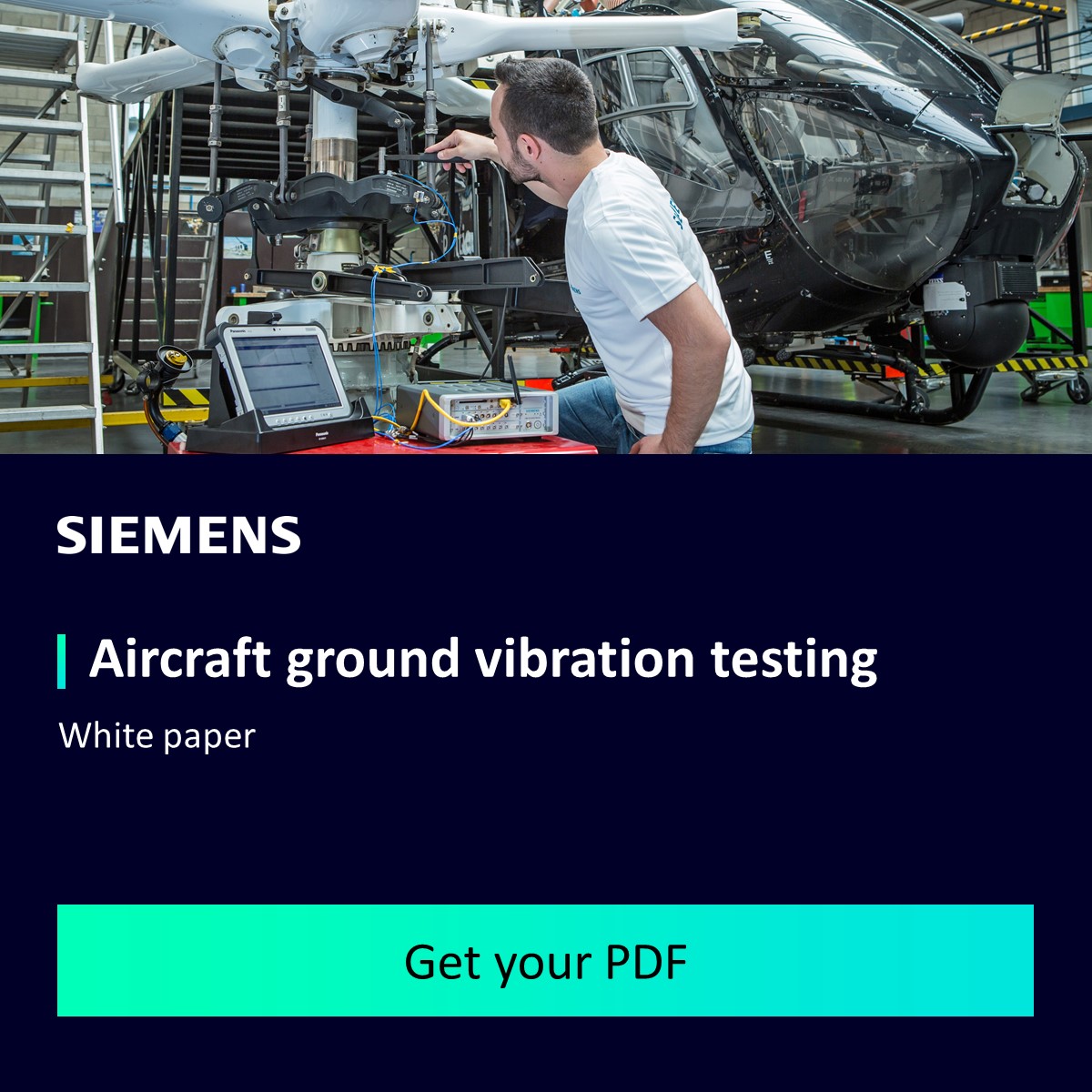 TOlbrechts's tweet photo. ✈️ Part of the verification management digital thread, ground vibration testing is a major milestone in the aircraft certification process. https://t.co/CgwIhIb6YU

⬇️ Find out more in this white paper!

#Simcenter #AerospaceEngineering #GVT #Xcelerator #Siemens https://t.co/1LYqzAwdQL