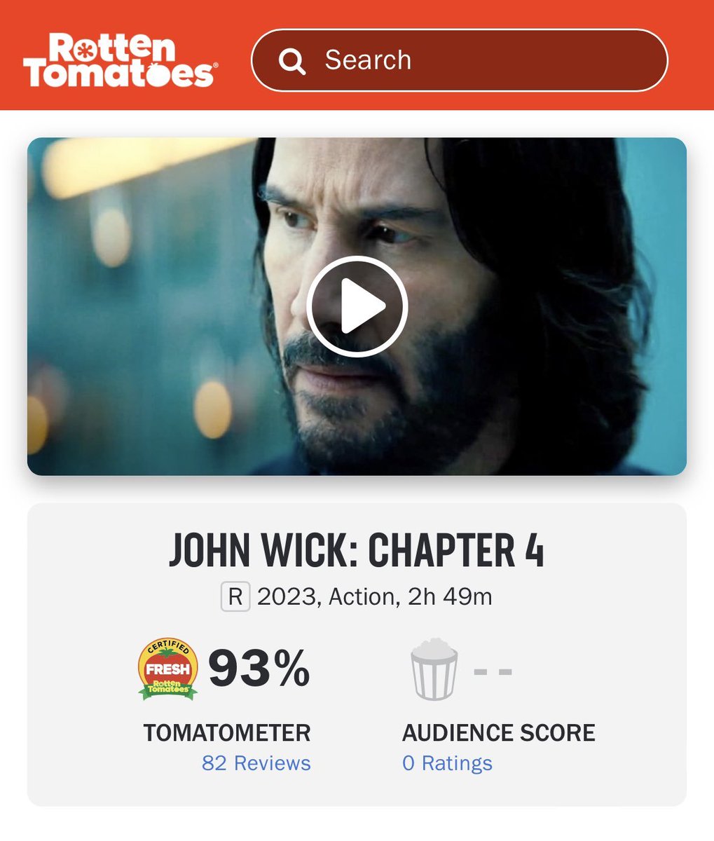 CINEVERSO on Twitter "¡OJO! JOHN WICK 4 consiguen un 93 en Rotten