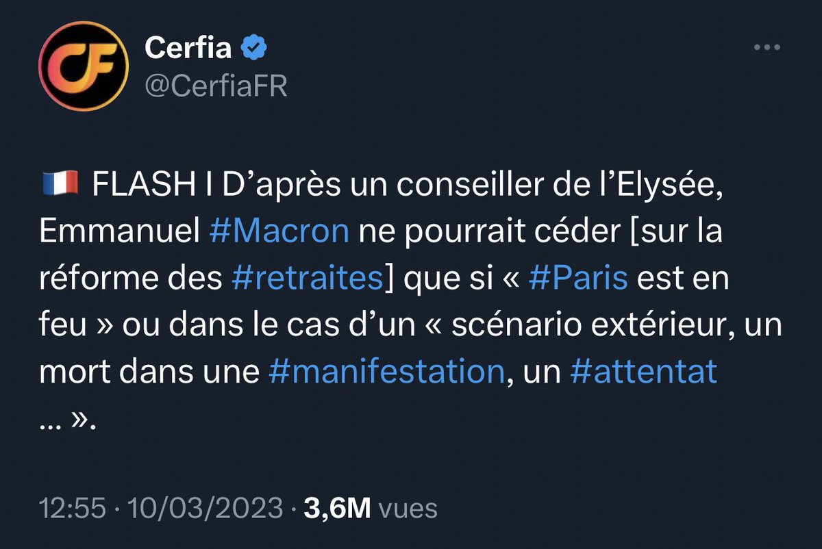 cpastibo's tweet photo. En gros Macron veut que Paris soit en feu https://t.co/1tROLaCYb1