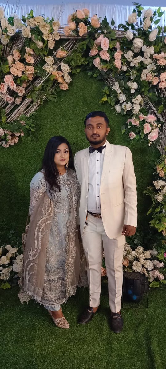 Othoi Apu's Wedding On the day of reception, we are husband and wife in white...🤍🤍🤍