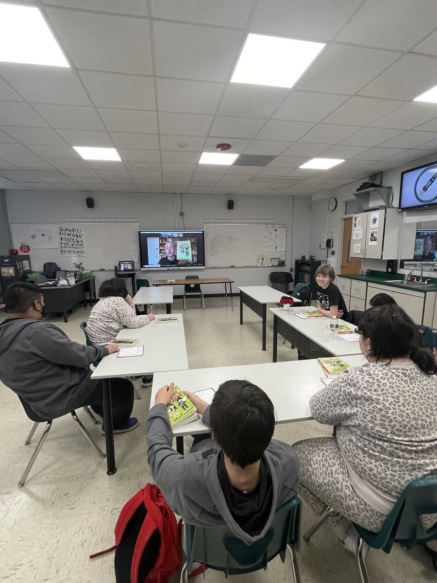 KristenSankpal's tweet photo. Thank you @GeoffRodkey for meeting with our students today! We learned so much about your life, your books and movies! @Ms_Bacc_RHS, @HazletDirSpSvc and I are so grateful for this opportunity @CCBF2023! https://t.co/STP6TnBY7n