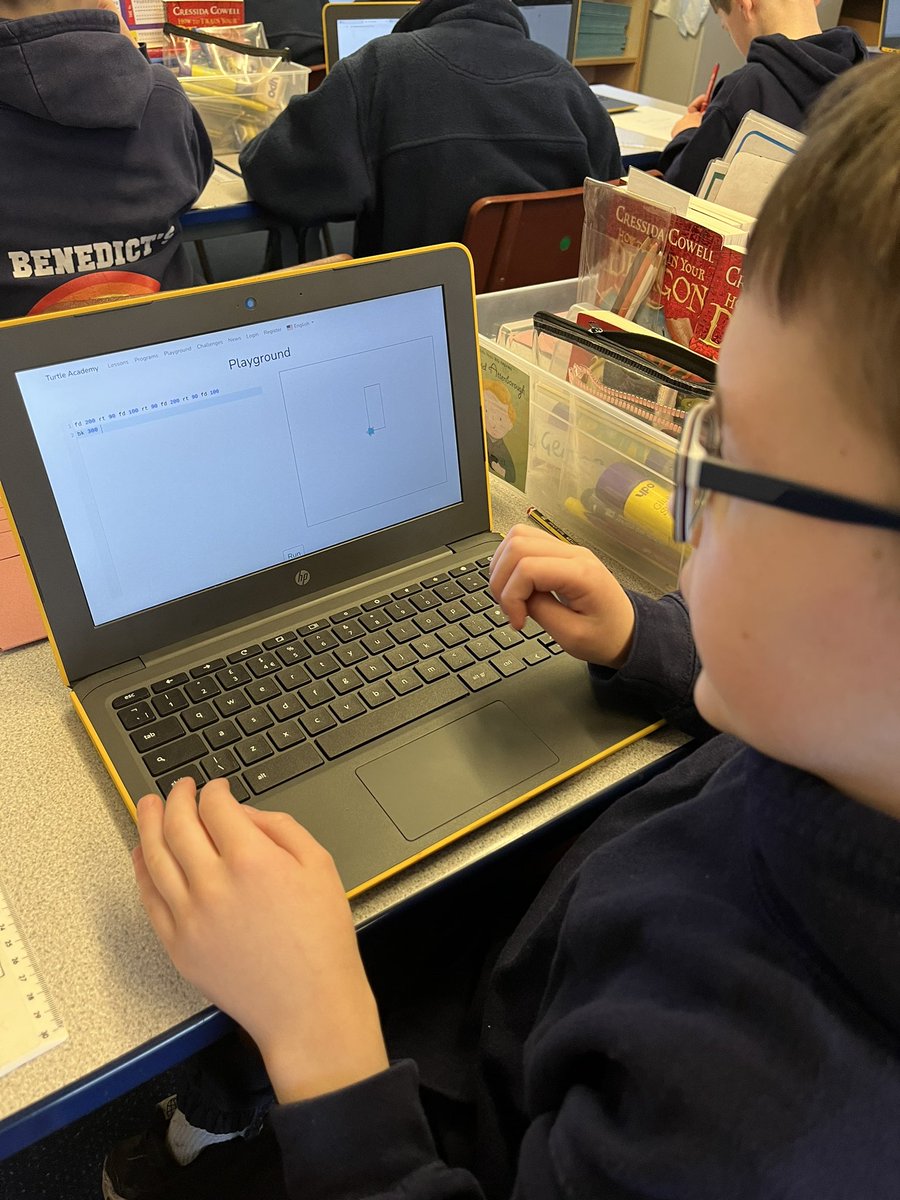sbcps1's tweet image. Year 4 have been creating algorithms and working out the correct code to programme an object using Turtle Playground Academy on the Chromebooks 🐢 💻
#computing #programming #teachcomputing #coding