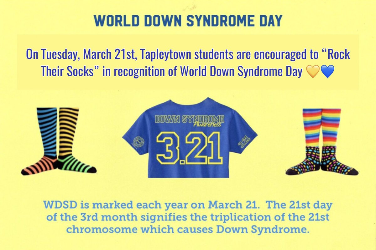 Wear your colourful socks tomorrow in recognition of World Down Syndrome Day!