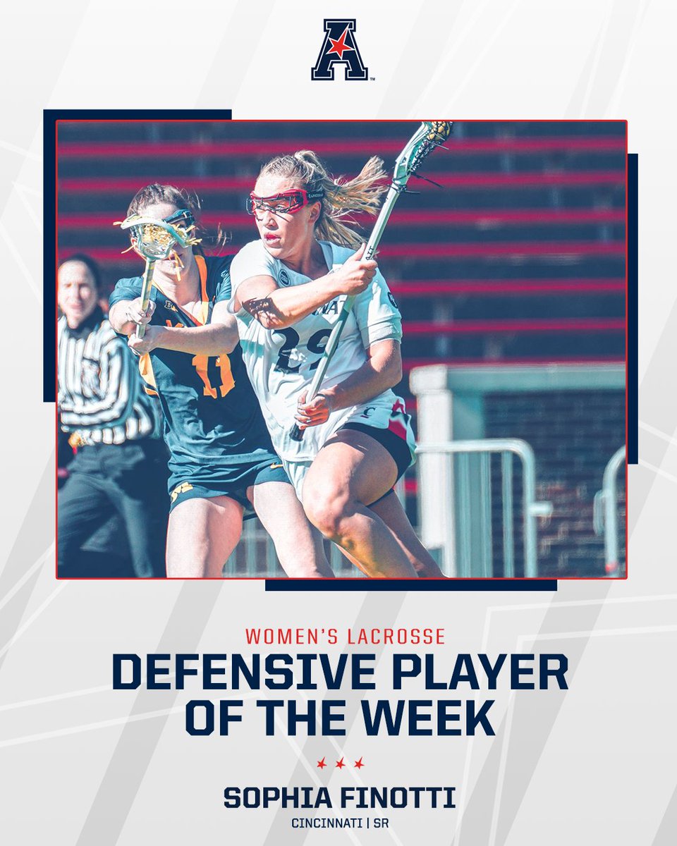 Sophia Finotti of <a href="/GoBearcatsLAX/">Cincinnati Lacrosse</a> led a defensive effort that allowed only six goals and 15 shots in a big win in the #AmericanLax opener.