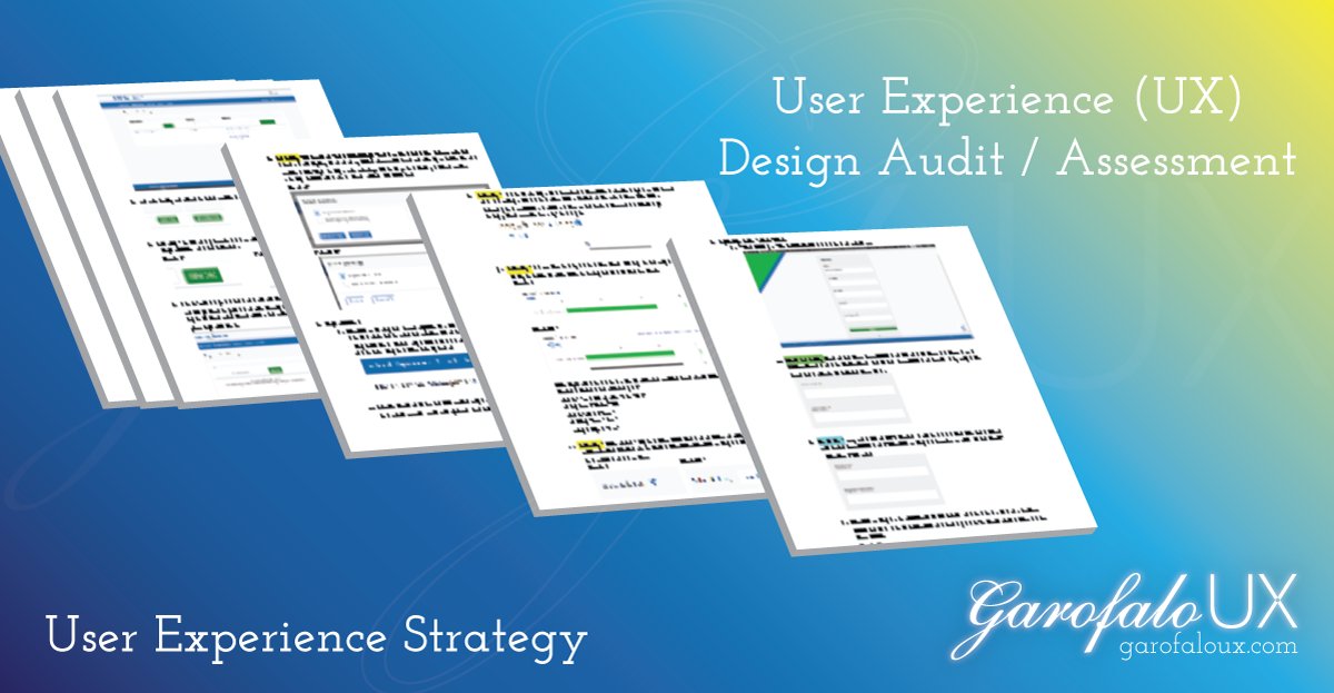 GarofaloUX's tweet photo. UX Design Audit / Assessment. User Experience Strategy. https://t.co/jjLYnAz1Ju #ux #userexperience #uxdesign #enterpriseUX #UXaaS #uxstrategy #uxconsulting #leanux #agileux #designthinking #uxsandiego #userexperiencedesign https://t.co/t1iji3fIvk