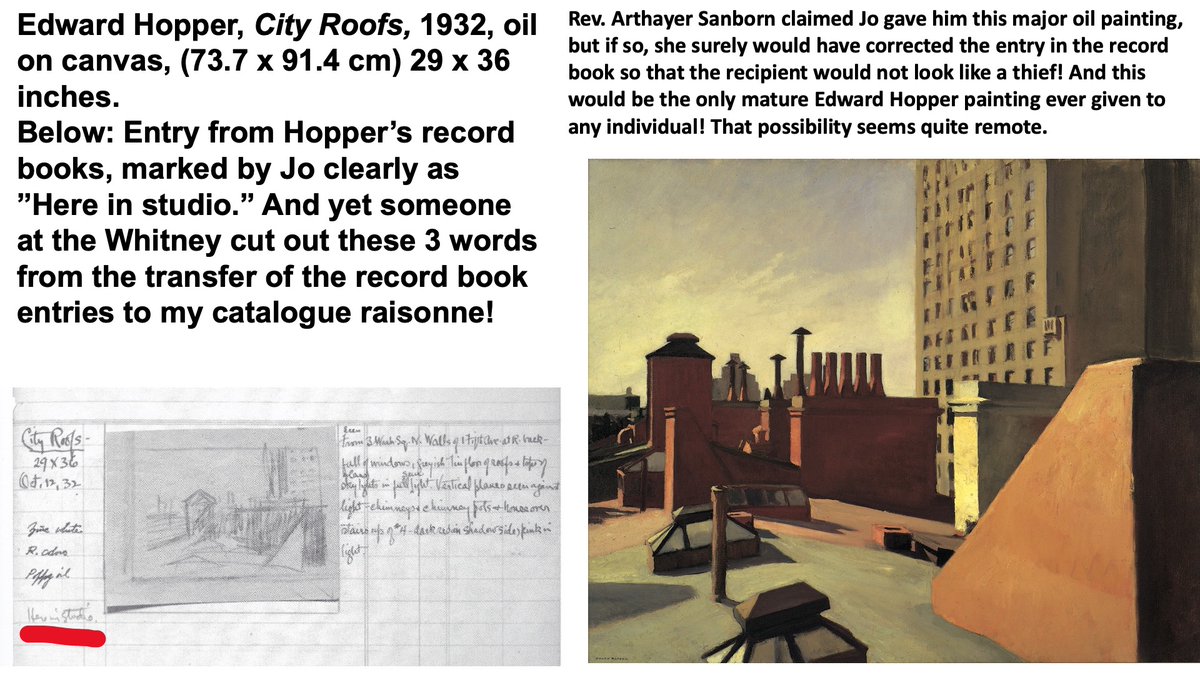 ArtBiographer's tweet photo. #NYAttorneyGeneral: Example #1 #documentaryproof of #arttheft from estate of #EdwardHopper by #ArthayerSanborn &amp; WhitneyMuseum #coverup.  Discussion of evidence now on youtube @:
https://t.co/zO6ApOUDrR https://t.co/CEwMGeb9ND