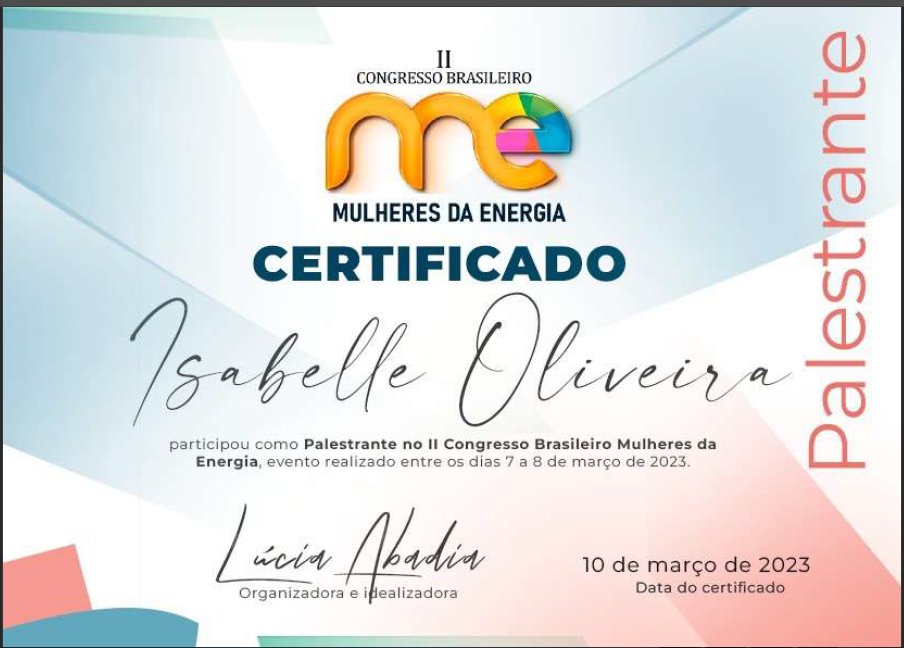 II Congresso Mulheres da Energia
Feliz dia internacional das mulheres!!!
#PowerWoman, #InternationalWomensDay, #STEMM, #Science, #Technology, #Engineering, #Mathematics, #Medicine.
#OpticalEngineering, #ActiveOpticalDevices, #PowerElectronics, #GenomicsDataScience, #Neuroscience.