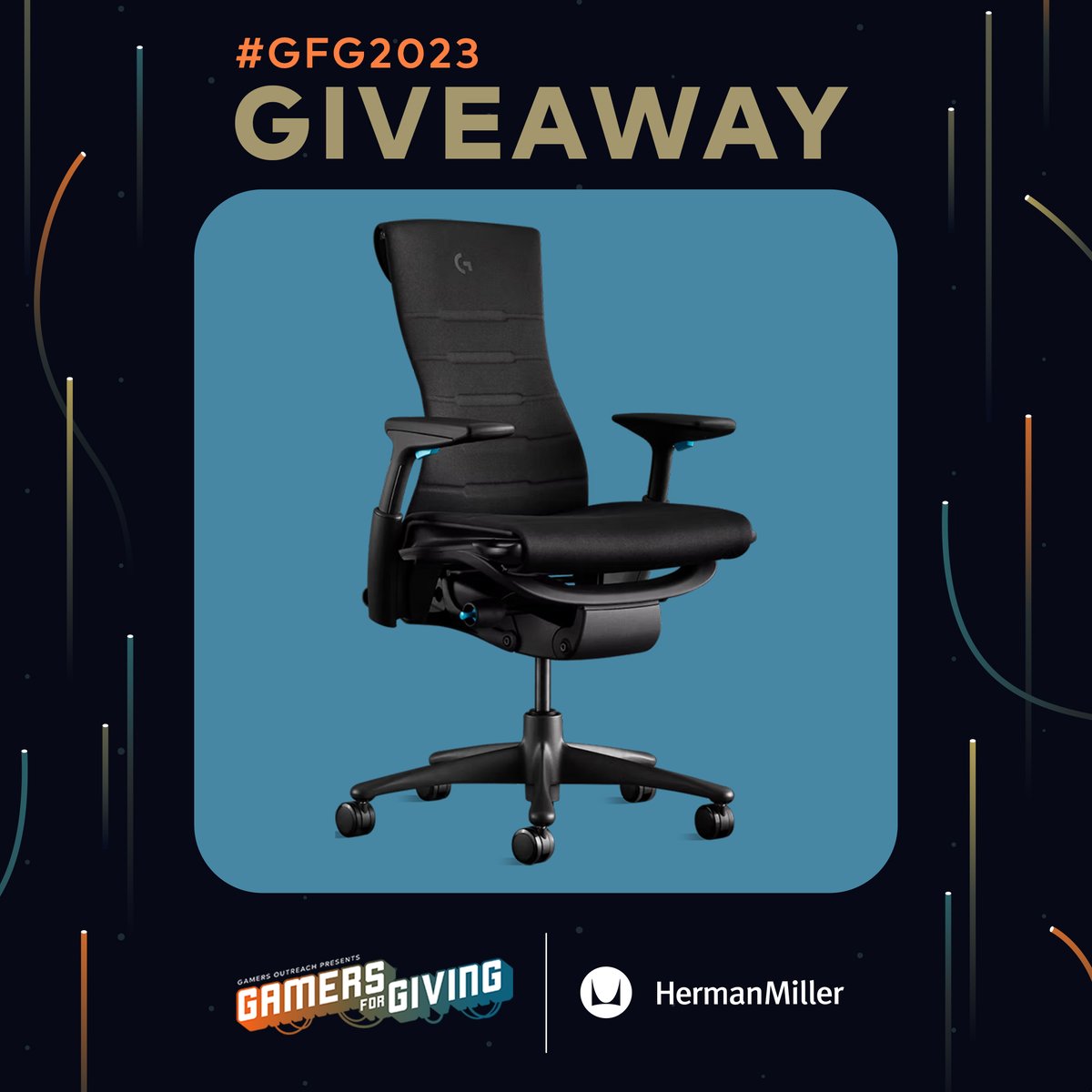 GamersOutreach's tweet photo. Gamers for Giving 2023 is LIVE &amp; we're giving away a @HMGaming Embody Gaming Chair to celebrate! 

Share your favorite part of #GFG2023 &amp; enter by 3/26 for a chance to win - https://t.co/KYW75VldH1

NPN. T&amp;Cs apply.

Must be at least 18 years of age, open to U.S. residents only. https://t.co/uM7krpfhdl