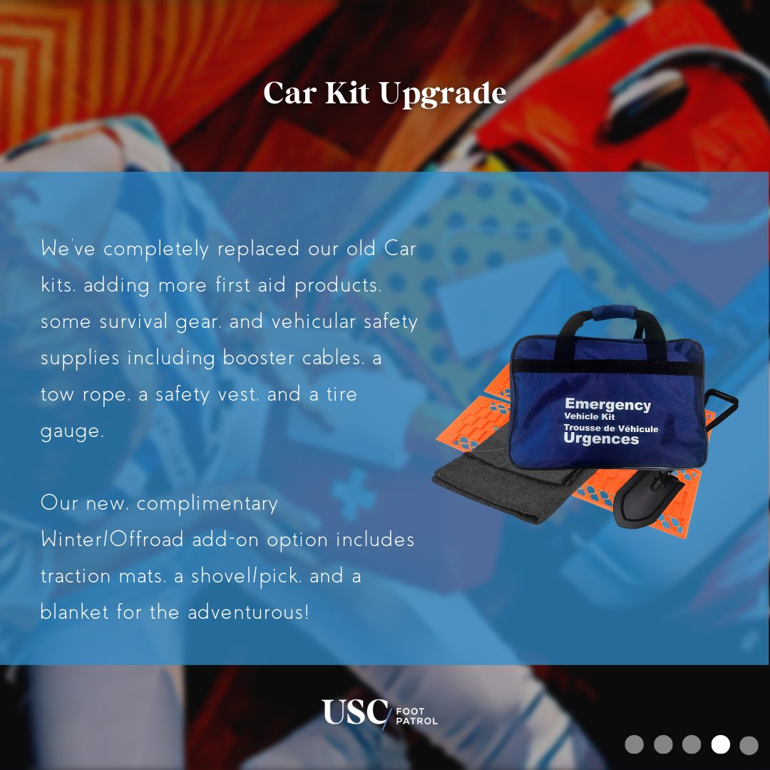 usc_cusa's tweet photo. It's here! We're happy to share that we've completed our Borrow a First Aid Kit service revamp by increasing the number of available kits, upgrading the Small and Car kits, and modernizing the inventory list and sign out process. https://t.co/AwWAMW3rOP