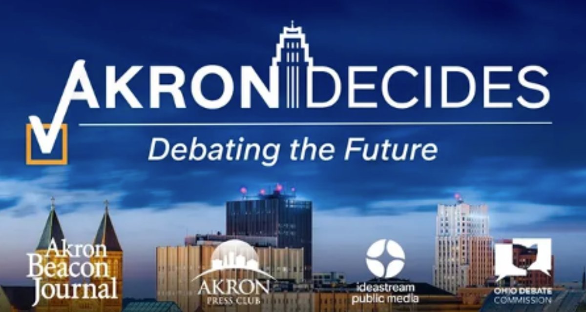 We are collaborating with @IdeastreamNEO @beaconjournal & @OHDebates to engage voters with Akron mayoral primary debates. On April 5, candidates take Qs from journalism panel. $35 for lunch (🔗 conta.cc/3FCOPYM), or free to attend w/out lunch (📧 akronpressclub@gmail.com)