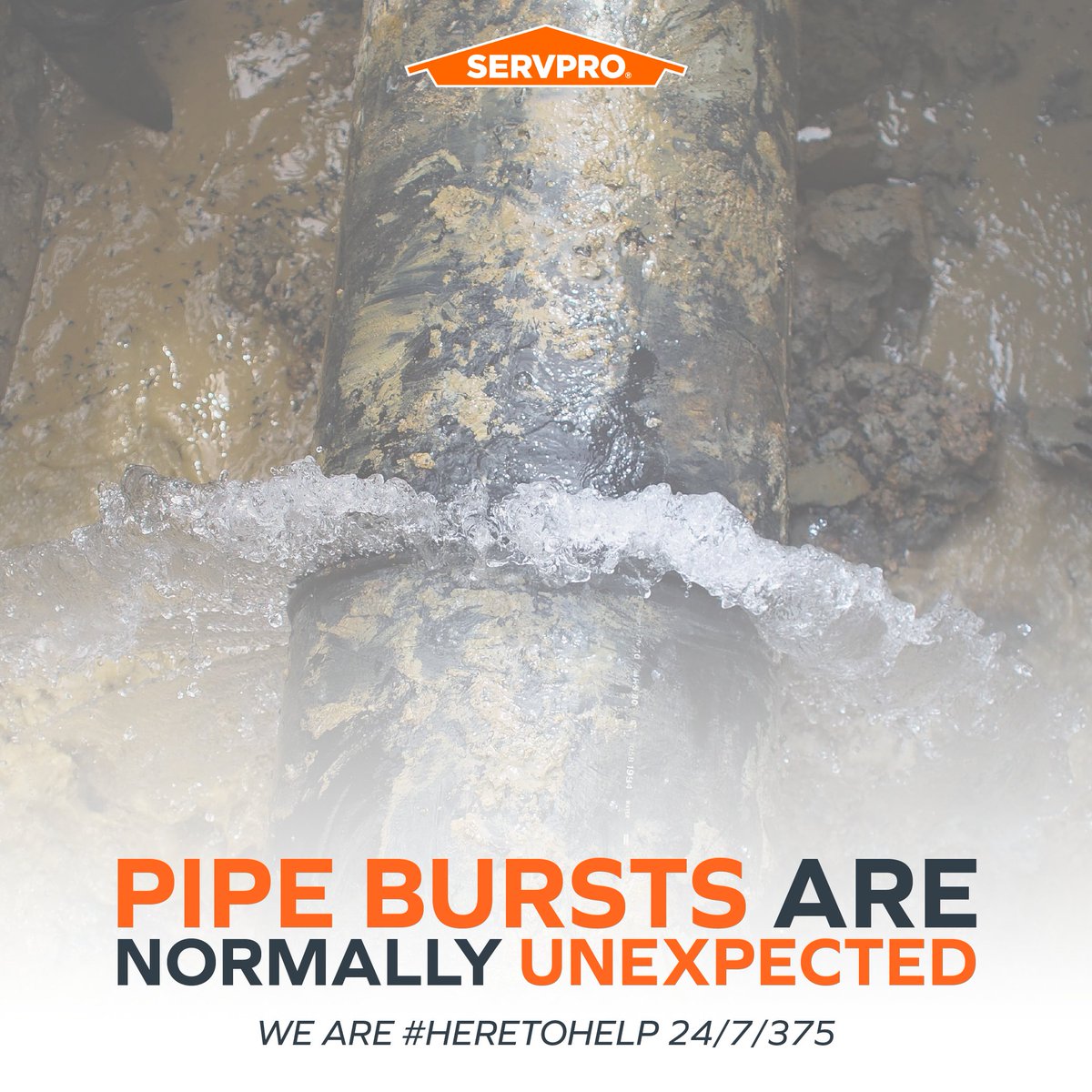 When a burst pipe is flooding your business with hundreds of gallons of water per minute, every second counts. Our SERVPRO trucks are loaded and ready to serve you, 24/7/365.