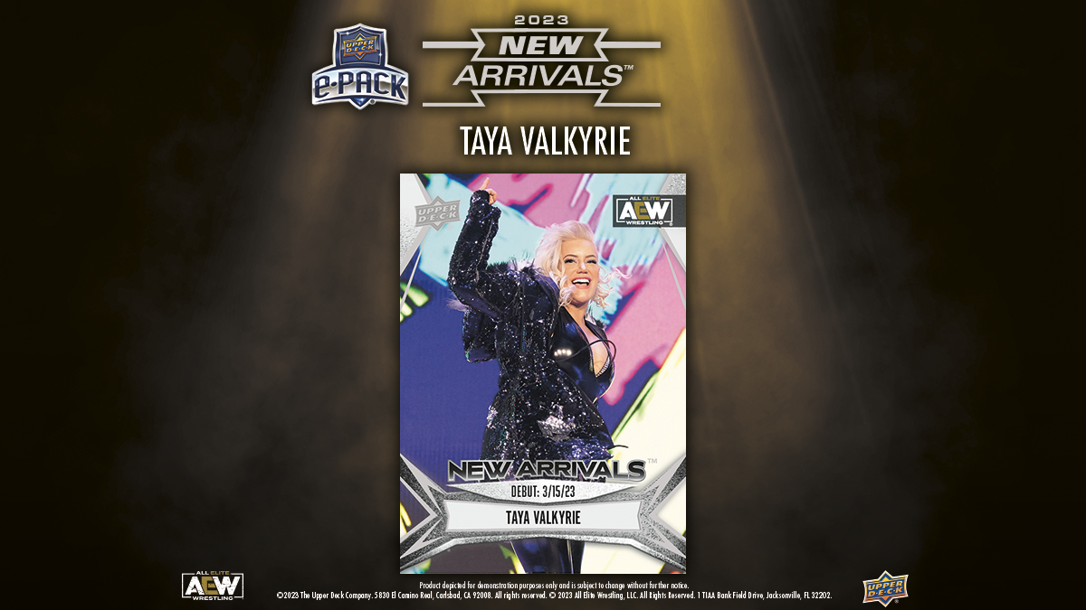 UpperDeckSports's tweet photo. 2023 NEW ARRIVALS @thetayavalkyrie is available now exclusively on Upper Deck e-Pack!🔥🔥
Add this @AEW star to your collection today! https://t.co/K6rgea91t3
#AEWNewArrivals #Collectthebest #UpperDeckePack https://t.co/Hf1EFTrd7H