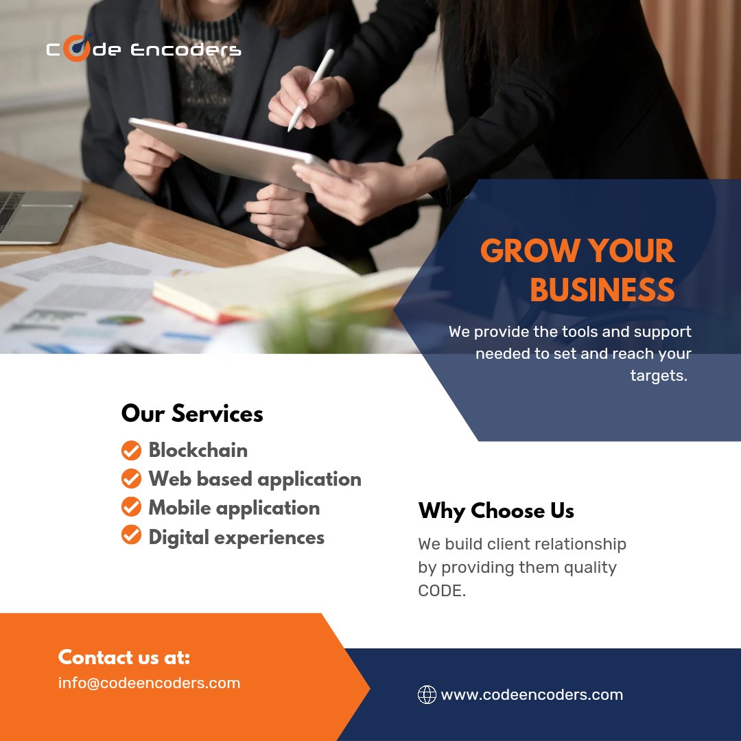 code_encoders's tweet image. Code Encoders help clients succeed by creating innovative Blockchain Applications, Web Applications, Mobile Applications, and Digital experiences.
We create the best software using cutting-edge technology and make it useable and reliable.