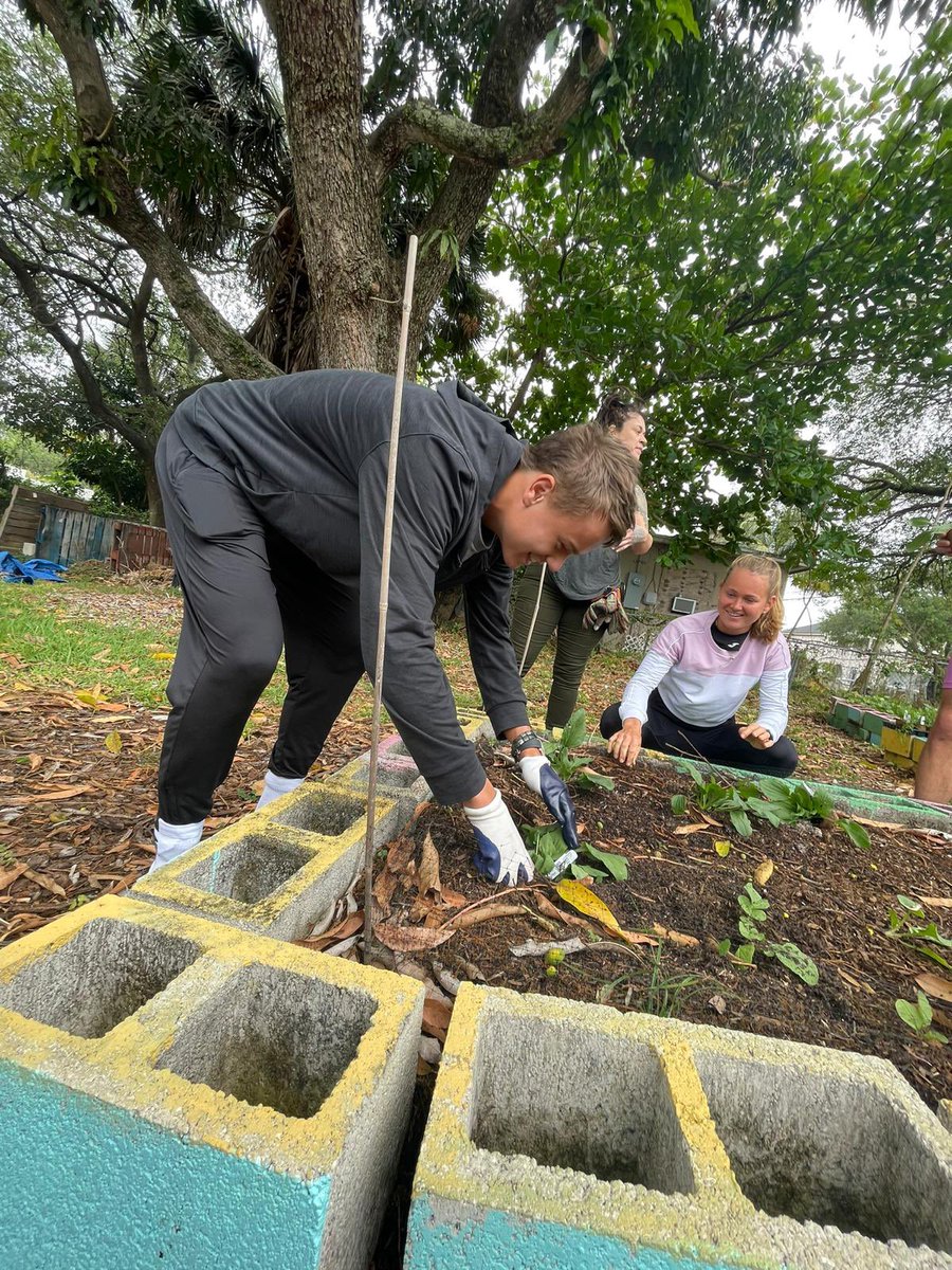 holgerrune2003's tweet photo. Thank you for having us today @HealthintheHood 
planting seedlings at Health in Hood’s oldest community garden in Liberty City. All produce grown by the gardens is distributed free-of-charge to families, local food pantries, churches, and community centers @MiamiOpen https://t.co/FSyNTY5xnu