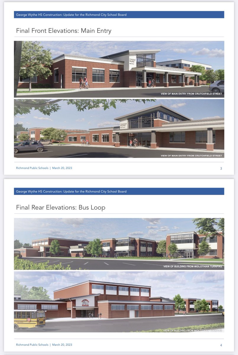 TishaErby's tweet photo. 3/20/23 #RPS @RPS_Schools anticipates being able to #breakground on the early site work by the end of this #Summer2023 ❤️🤍💙🐶 @KevinOlds7 @WytheSchool @WytheCantWait #NewGeorgeWythe coming soon!!! 💙🤍❤️🐶 https://t.co/fQFjbuDj3W