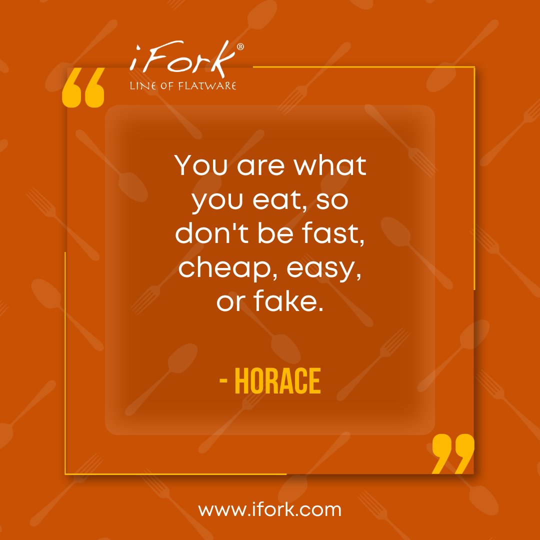 You are what you eat, so don't be fast, cheap, easy, or fake.
- Horace

Eat like a king with iFork line of Flatware!
Link in bio!

#eatlikeaking #cleaneating #finedining #Flatware #Utensils #Silverware #SharkTank