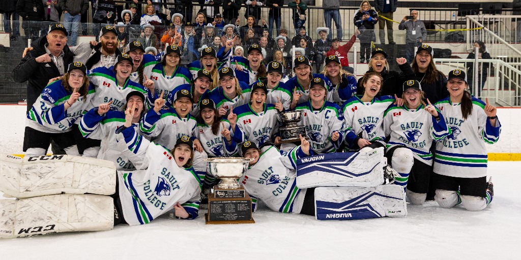 SaultCollege's tweet photo. A HUGE congratulations to the National Champions: our women's hockey team! Undefeated and strong - we are so proud of the commitment and hard work of all of the players, coaching and support staff! 

#Cougarpride 🐾

@CougarsSault  @CitySSM @CollegesOntario @CollegeCan https://t.co/2njHHbqbXh