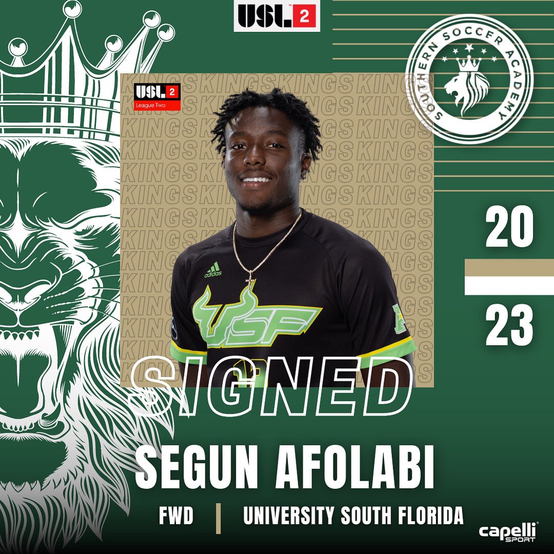 _ssasoccer's tweet photo. 𝗦𝗦𝗔 𝗬𝗢𝗨𝗧𝗛 〰️ 𝗨𝗦𝗙 〰️ 𝗦𝗦𝗔 𝗞𝗜𝗡𝗚𝗦 👑

Please welcome the return of Segun Afolabi to the Kings 2023 @uslleaguetwo roster!

The @usfmsoc goal machine is returning home on the #Pathway2Pro. 

⬛️🟦 https://t.co/CulQowsgYB