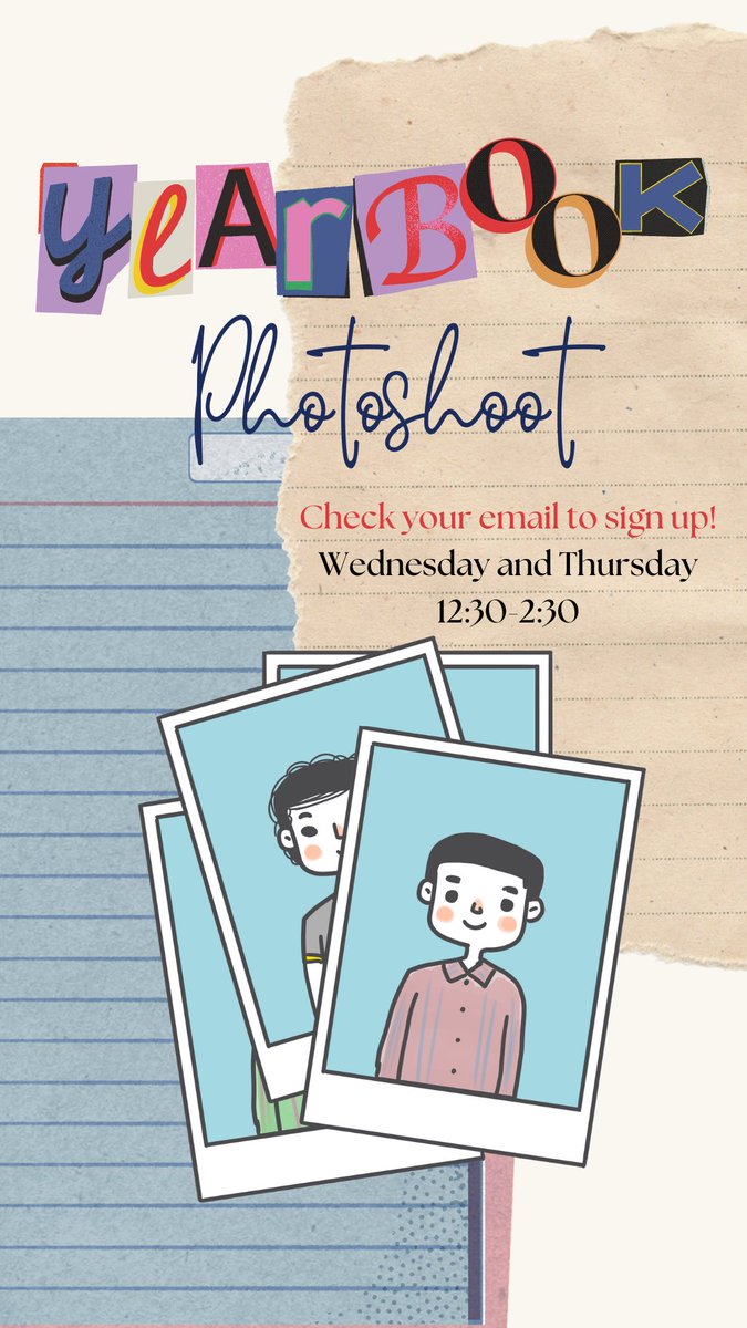 Tartans! Check your email to sign up for the yearbook photoshoot or find alternatives to send in a photo!