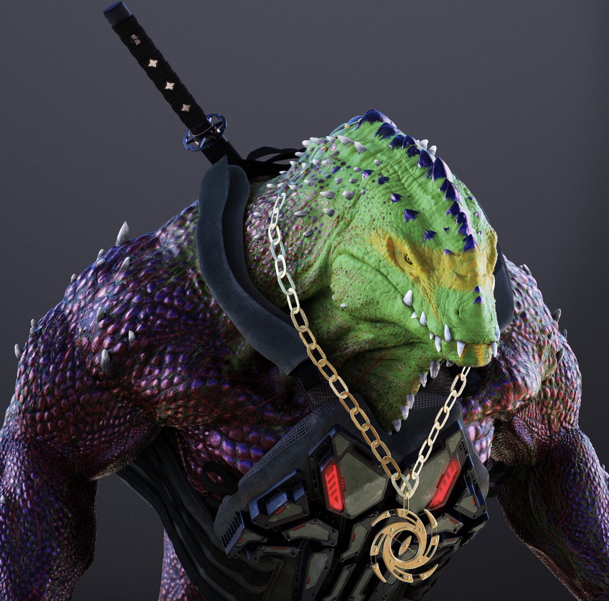 Kingdom_Standar's tweet photo. GoodMorning from this scary fella! #gilamon. Ready for the Metaverse with @Netvrk_Official ! Let’s go! #psilo #NFTGame #NFTProject #nft @PsiloNFT https://t.co/7gY4EbHkSv