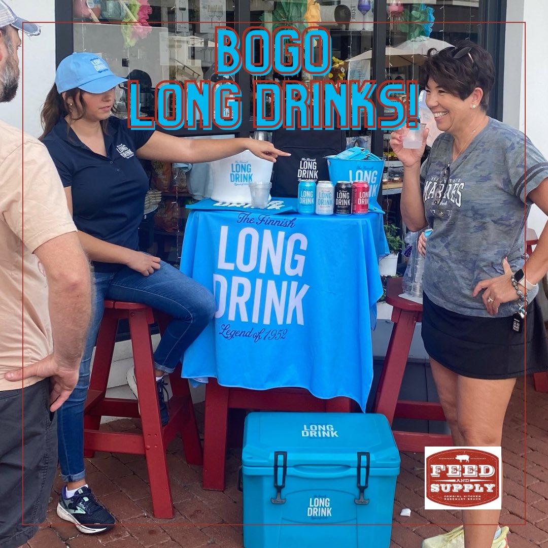 We have BOGO Long Drinks while they last! Come and get ‘em, y’all! They are the perfect addition to your beach cooler!🏝️ 

-
#CKFeedAndSupply #SouthWalton #VisitSouthWalton #30A #CowgirlUp #30AFoodAndWine #LetsRide #Shop30A #SoWal #ShopRosemaryBeach #RosemaryBeach #LongDrink