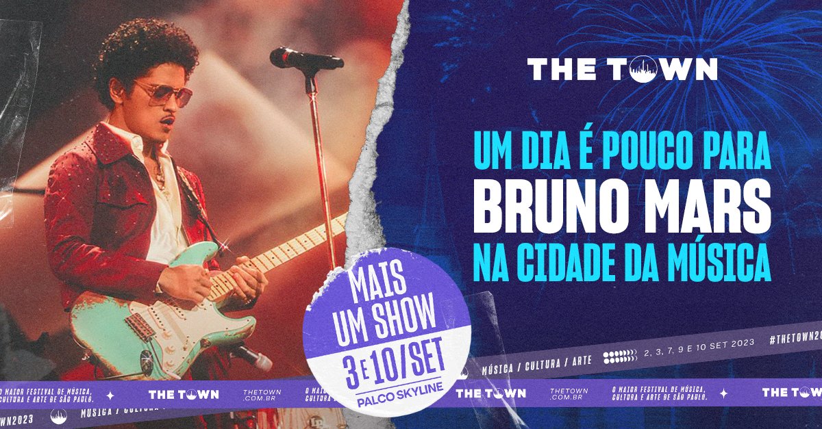 The Town on Twitter: "Agora você tem mais uma chance de ver esse espetáculo ao vivo! @BrunoMars nos dias 3 e 10 de setembro, exclusivo pra você, só na Cidade da Música