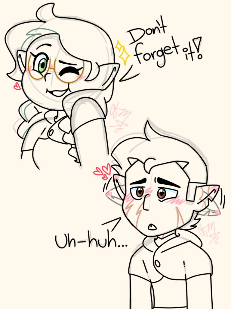 Doodle i did before shower, She reminds him to accompany her after class! ✨
#huntlow #hunterxwillow #willowxhunter #huntlowfanart #toh #theowlhouse #lacasabuho