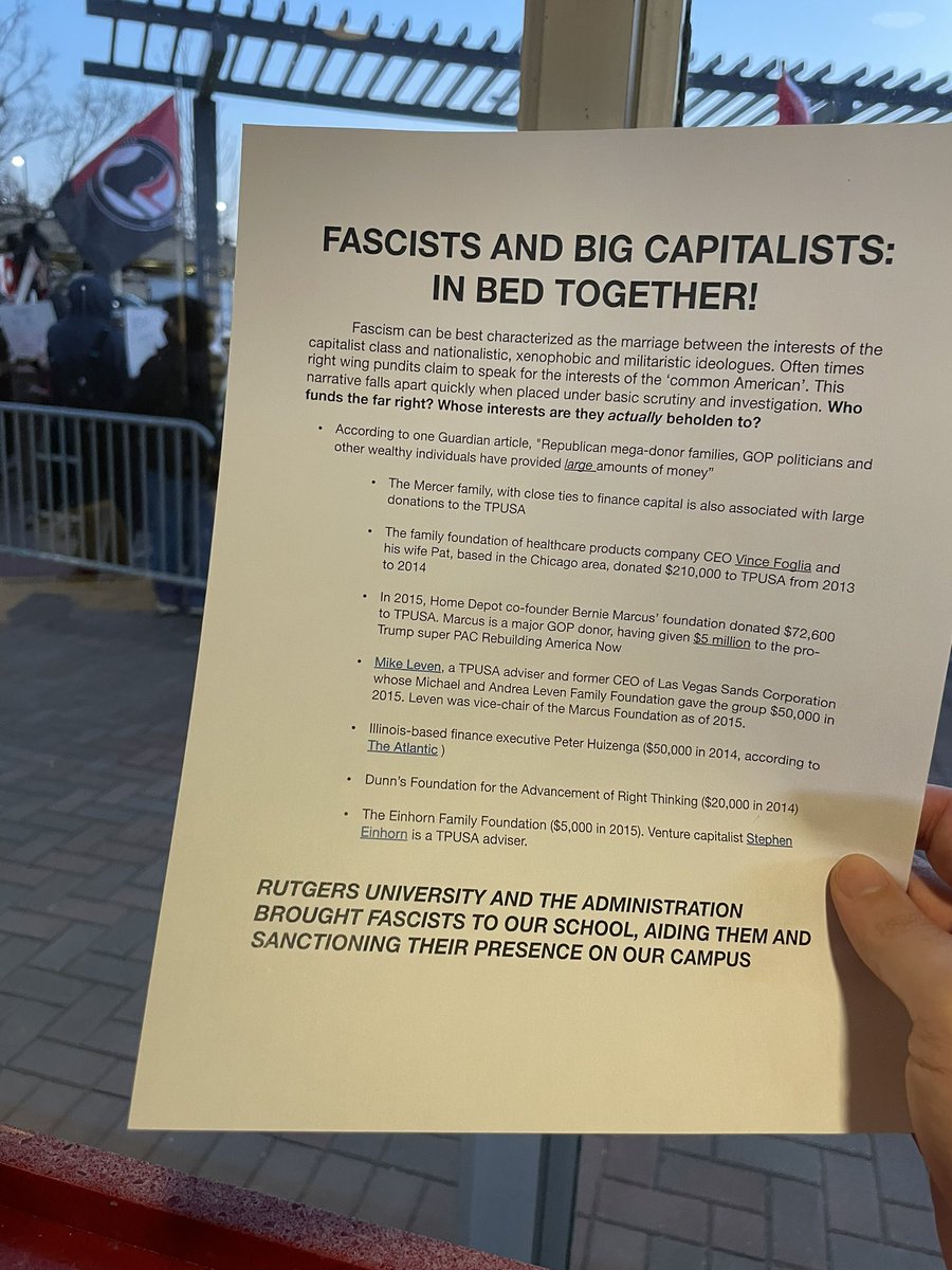 TimcastNews's tweet photo. Far-left protesters at Rutgers hand out propaganda leaflets one titled “Understanding Fascist Double-Speak” examples include 

When they say “Protect the children” … they mean “Kill the Queers”

&amp;

When they say “American Workers” … they mean “Rich White Men” https://t.co/iHMP7j4O6l