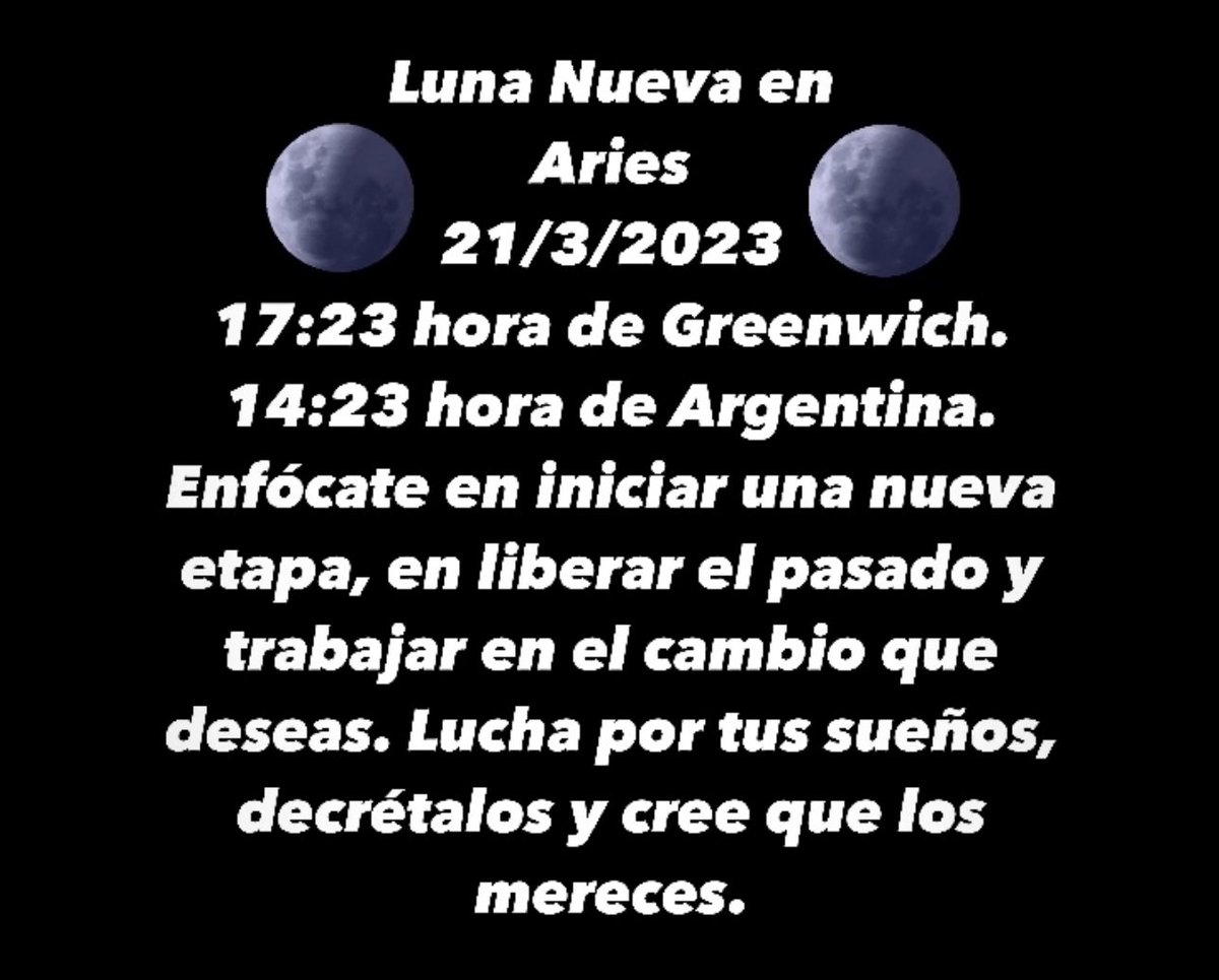 #LunaNueva en #Aries 
🌑♈️🔥👇#Astrología