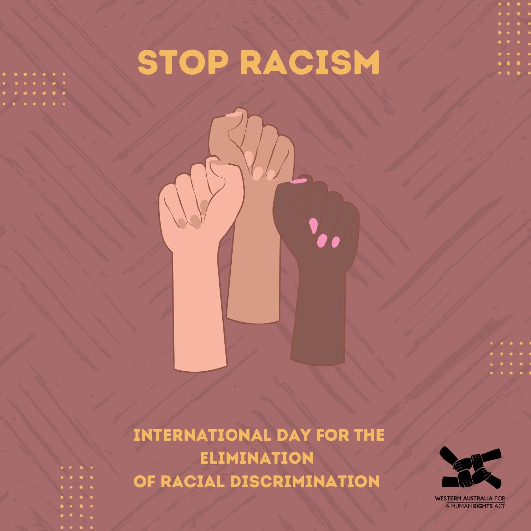 21 March is International Day for the Elimination of Racial Discrimination. Today and every day we need to take immediate action to stop racism - and one important step we can take is to introduce human rights legislation that will ensure everyone is treated fairly and equally.