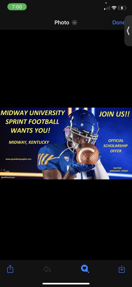 CorbenHoward's tweet photo. After an amazing talk with Coach Kelso I am  extremely blessed to receive my 4th offer form @midway_sprint !! https://t.co/v8rS3MvaSr